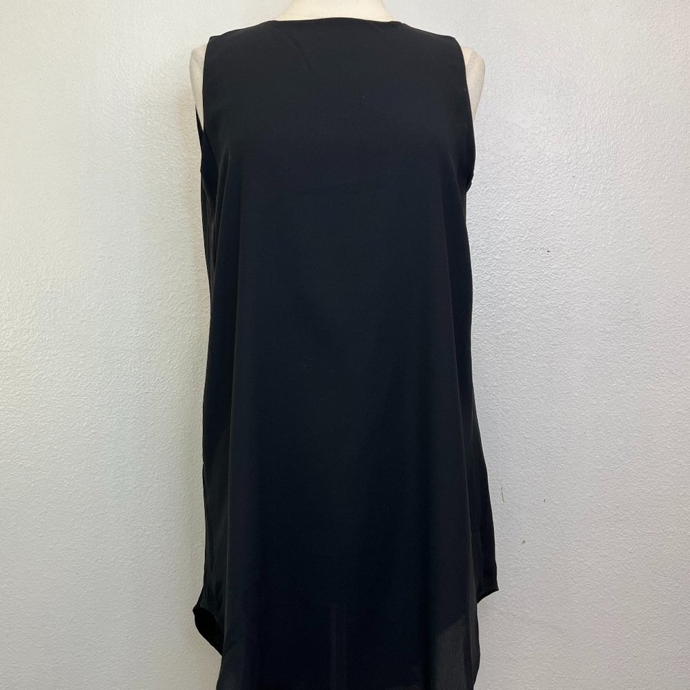 NWT The‎ Coverii Womens Black Sleeveless Open Back Hi-Lo Shift Dress Size S